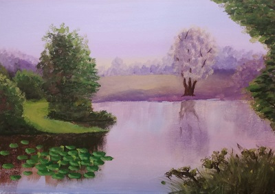 Järv kevadises metsas